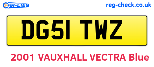 DG51TWZ are the vehicle registration plates.