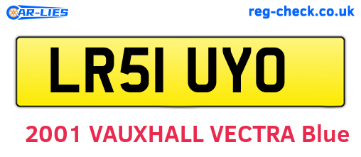 LR51UYO are the vehicle registration plates.