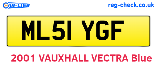 ML51YGF are the vehicle registration plates.