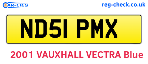 ND51PMX are the vehicle registration plates.
