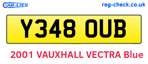 Y348OUB are the vehicle registration plates.