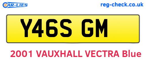 Y46SGM are the vehicle registration plates.