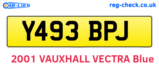 Y493BPJ are the vehicle registration plates.
