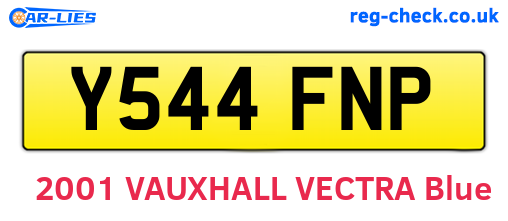 Y544FNP are the vehicle registration plates.