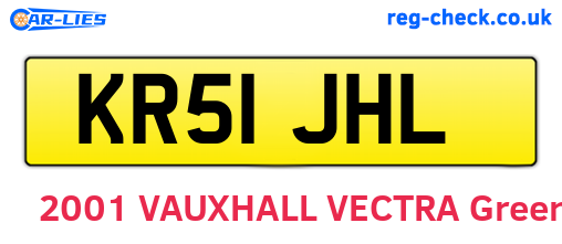 KR51JHL are the vehicle registration plates.