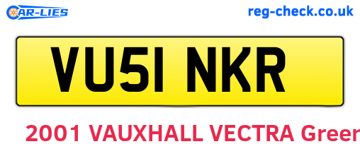 VU51NKR are the vehicle registration plates.