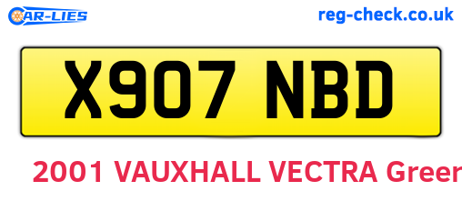 X907NBD are the vehicle registration plates.