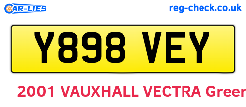 Y898VEY are the vehicle registration plates.