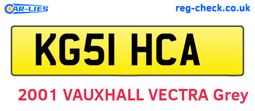 KG51HCA are the vehicle registration plates.