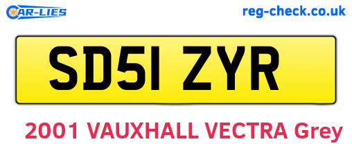 SD51ZYR are the vehicle registration plates.