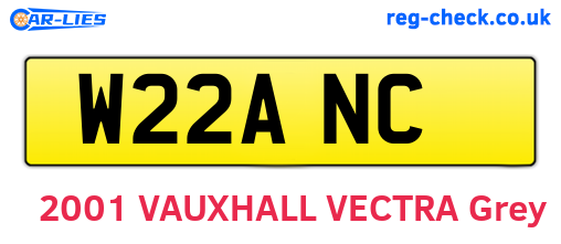 W22ANC are the vehicle registration plates.