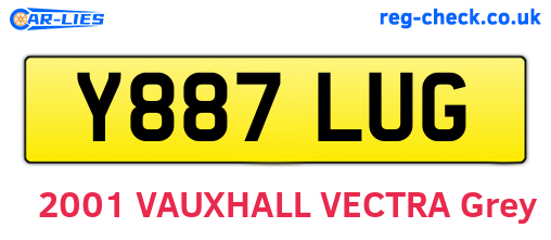 Y887LUG are the vehicle registration plates.