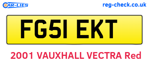 FG51EKT are the vehicle registration plates.