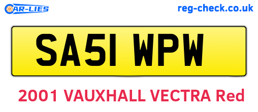 SA51WPW are the vehicle registration plates.