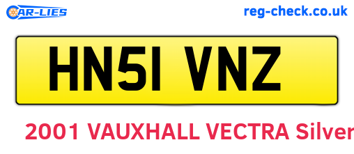 HN51VNZ are the vehicle registration plates.