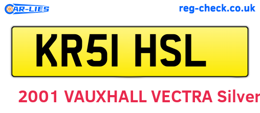 KR51HSL are the vehicle registration plates.