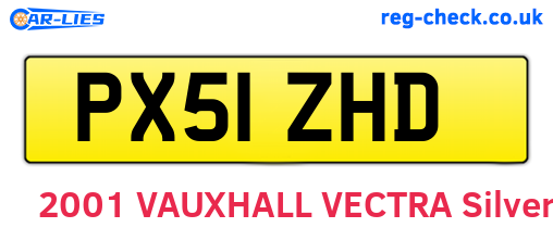 PX51ZHD are the vehicle registration plates.