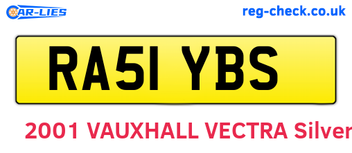 RA51YBS are the vehicle registration plates.