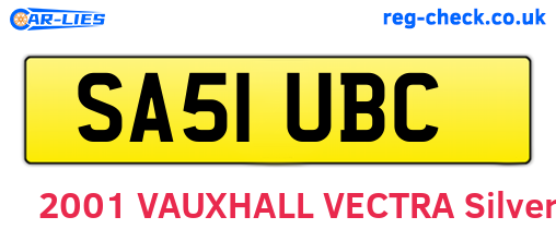 SA51UBC are the vehicle registration plates.