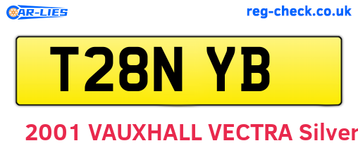 T28NYB are the vehicle registration plates.