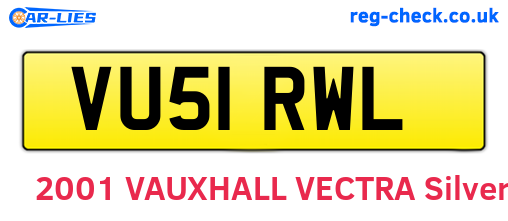 VU51RWL are the vehicle registration plates.