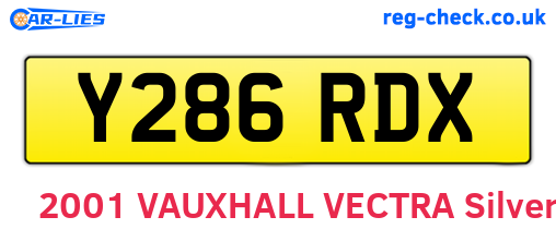 Y286RDX are the vehicle registration plates.