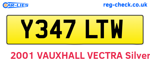 Y347LTW are the vehicle registration plates.