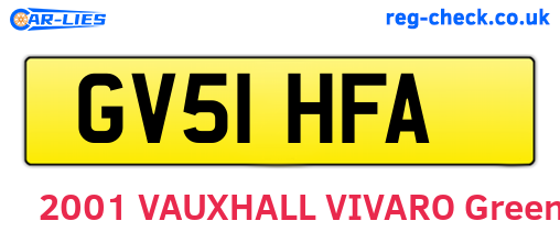 GV51HFA are the vehicle registration plates.