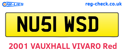 NU51WSD are the vehicle registration plates.