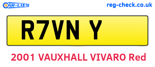 R7VNY are the vehicle registration plates.