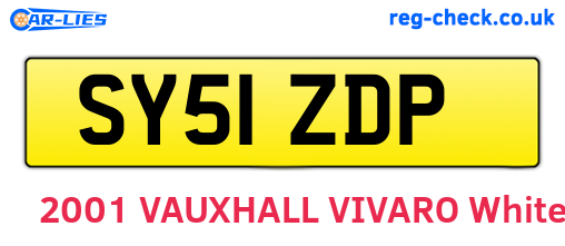 SY51ZDP are the vehicle registration plates.
