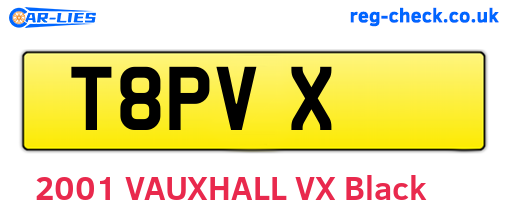 T8PVX are the vehicle registration plates.