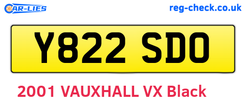 Y822SDO are the vehicle registration plates.
