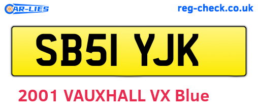 SB51YJK are the vehicle registration plates.