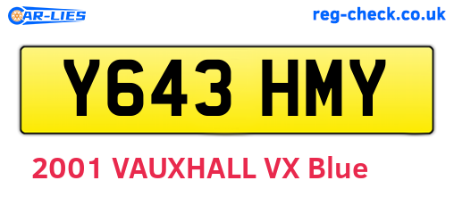 Y643HMY are the vehicle registration plates.
