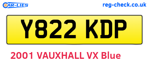 Y822KDP are the vehicle registration plates.