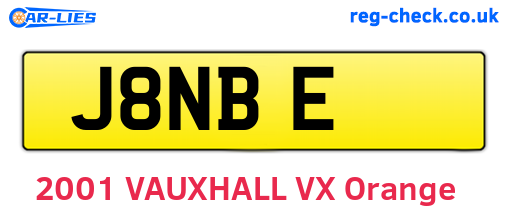 J8NBE are the vehicle registration plates.