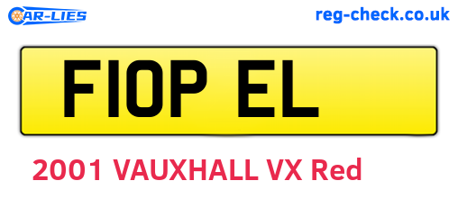 F10PEL are the vehicle registration plates.