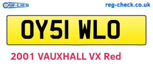 OY51WLO are the vehicle registration plates.