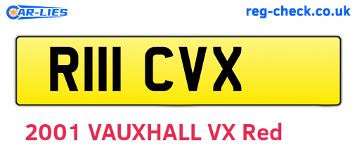 R111CVX are the vehicle registration plates.