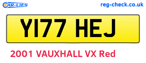Y177HEJ are the vehicle registration plates.