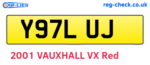 Y97LUJ are the vehicle registration plates.