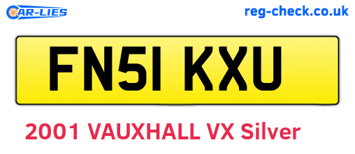 FN51KXU are the vehicle registration plates.