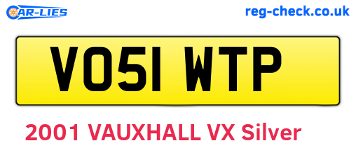 VO51WTP are the vehicle registration plates.