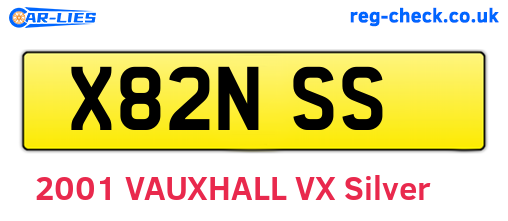 X82NSS are the vehicle registration plates.
