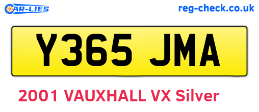 Y365JMA are the vehicle registration plates.