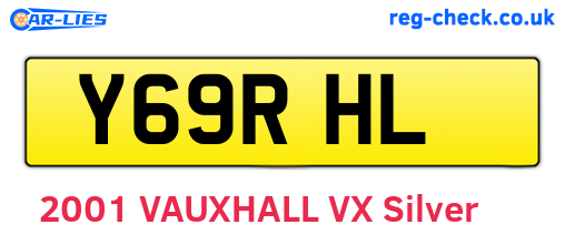 Y69RHL are the vehicle registration plates.