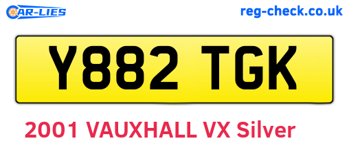 Y882TGK are the vehicle registration plates.