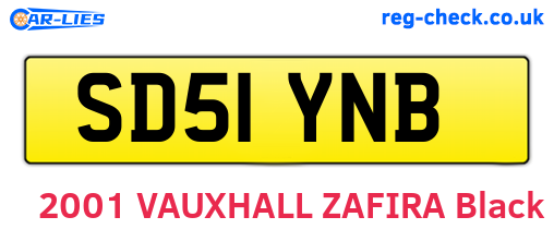 SD51YNB are the vehicle registration plates.