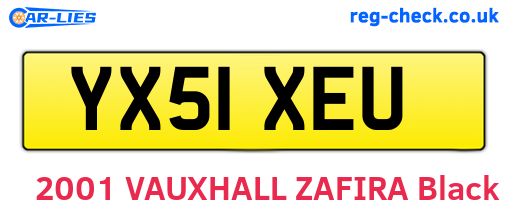 YX51XEU are the vehicle registration plates.